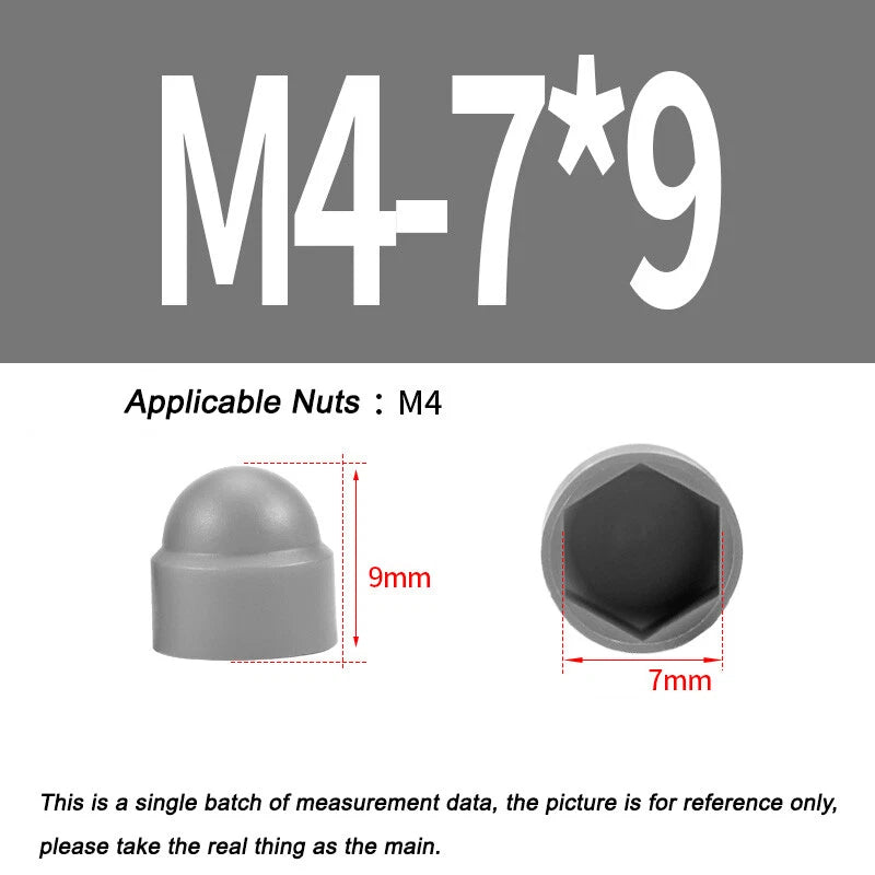Hex Bolt & Nut Protection Caps – Plastic Hexagonal Screw Covers for M4 M5 M6 M8 M10 to M24 (PE, 5-100 Pack)