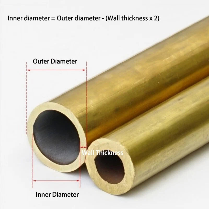 Brass Round Tube Pipe H65 (CuZn35) — 0.2–2mm Wall, 1–80mm OD, 300mm Length