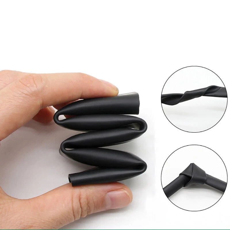 1.7:1 Silicone Heat Shrink Tubing — Black, φ0.8mm to φ40mm, 1–20m