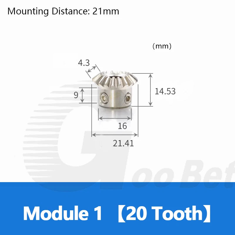 Module 1 Bevel Gear Stainless Steel 90° 1:1 Pairing 15/20/25/30 Tooth Miter Gear