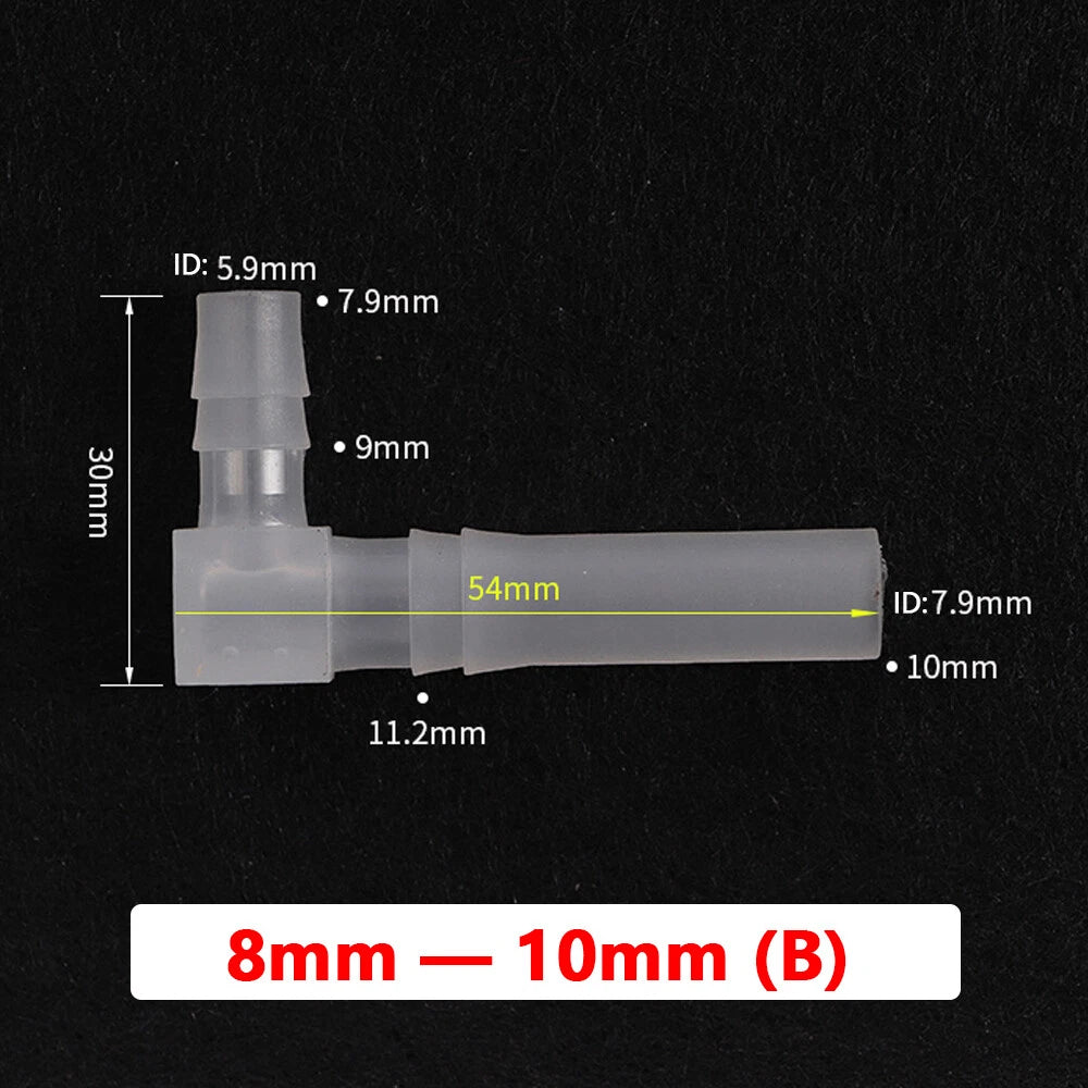 Plastic Barbed Reducer 90° Elbow Hose Connector — Tubing Pipe Joiner Adapter