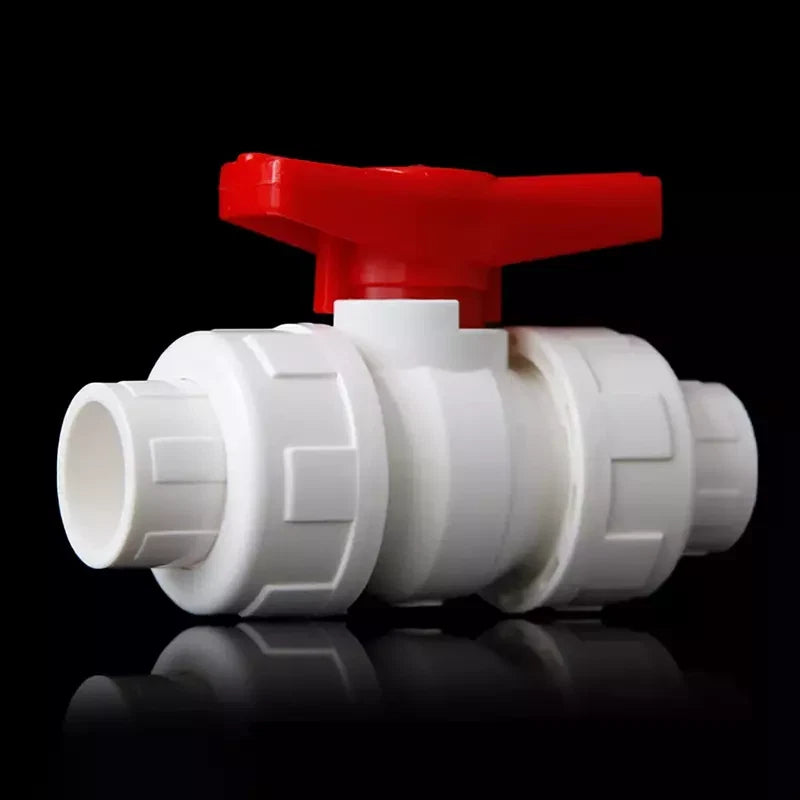 PVC Ball Valve Double Union Socket Solvent Weld 20mm to 110mm Plumbing Fittings