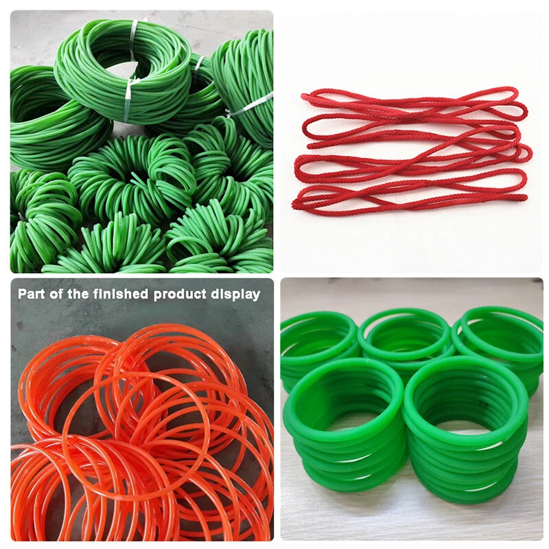 Round Polyurethane Drive Belting — PU Conveyor Belt Strip, 2mm–18mm Dia, Red & Green