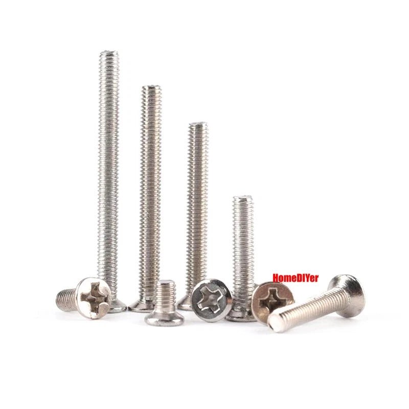 M3 Phillips Flat Head Machine Screws Stainless Steel & Nickel - Plated 5–35mm - HomeDIYer