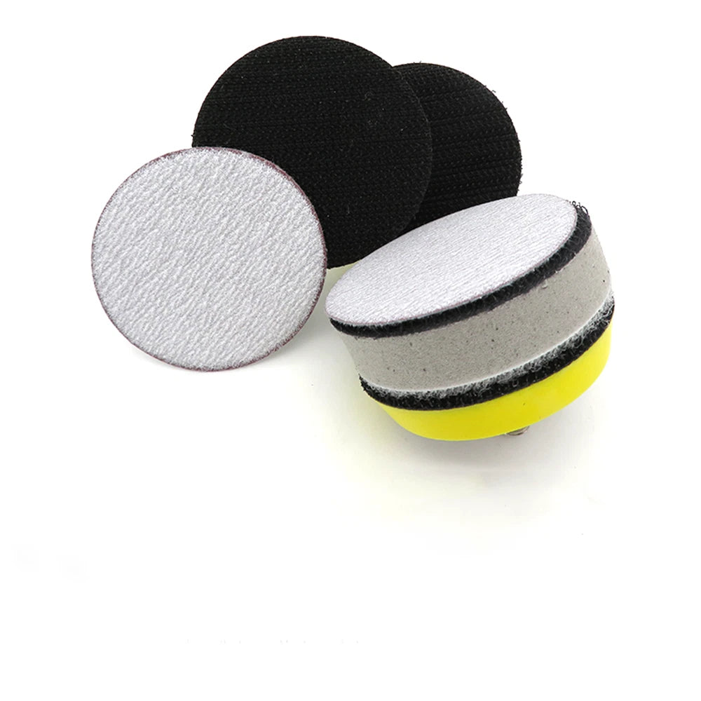 Dry 25/50/75/100/125/150 mm White Sanding Discs Hook Loop Sandpaper Grit 60-1200