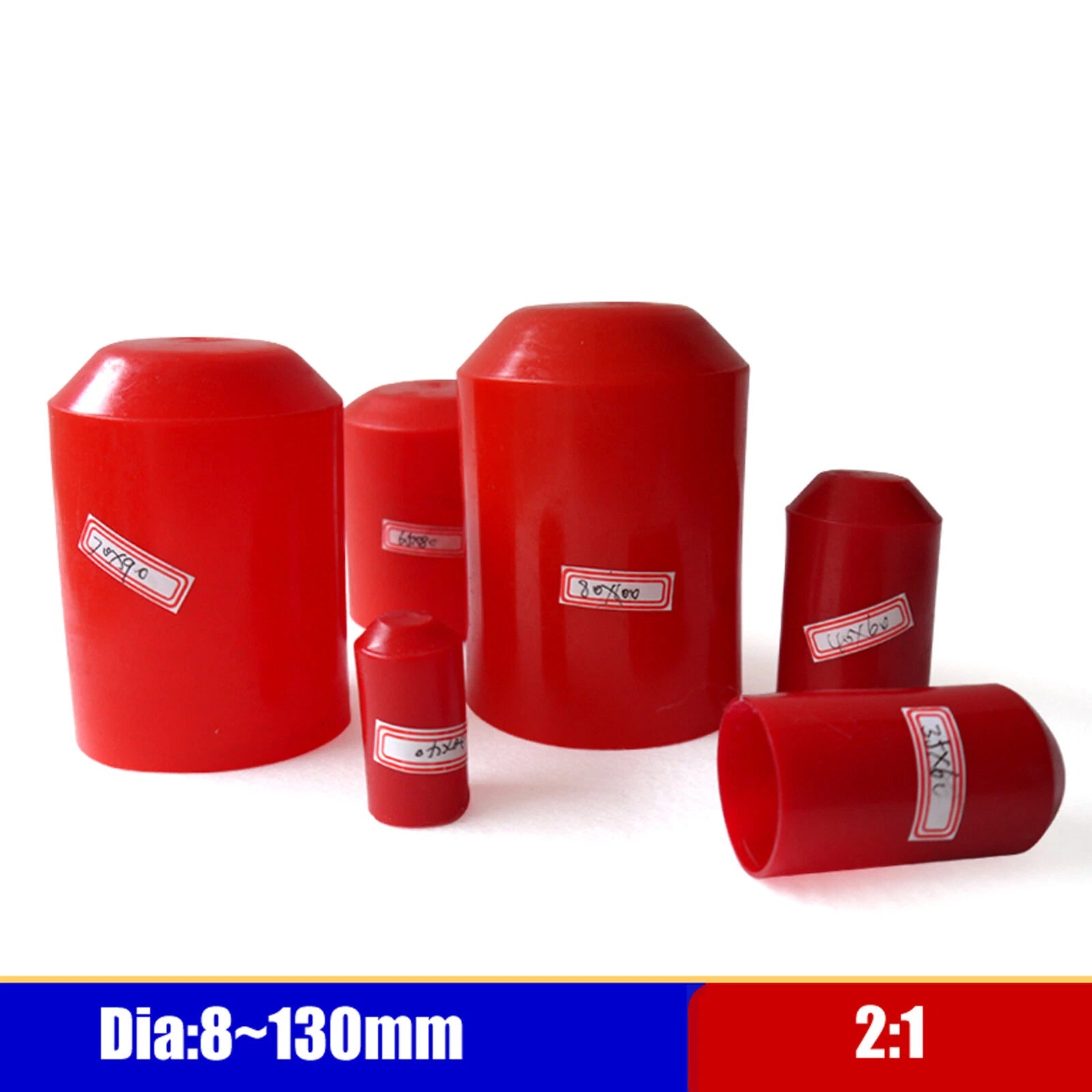 Heat Shrink End Caps with Adhesive Glue Lined — 8mm to 130mm, 2:1 Ratio, 35KV Rated