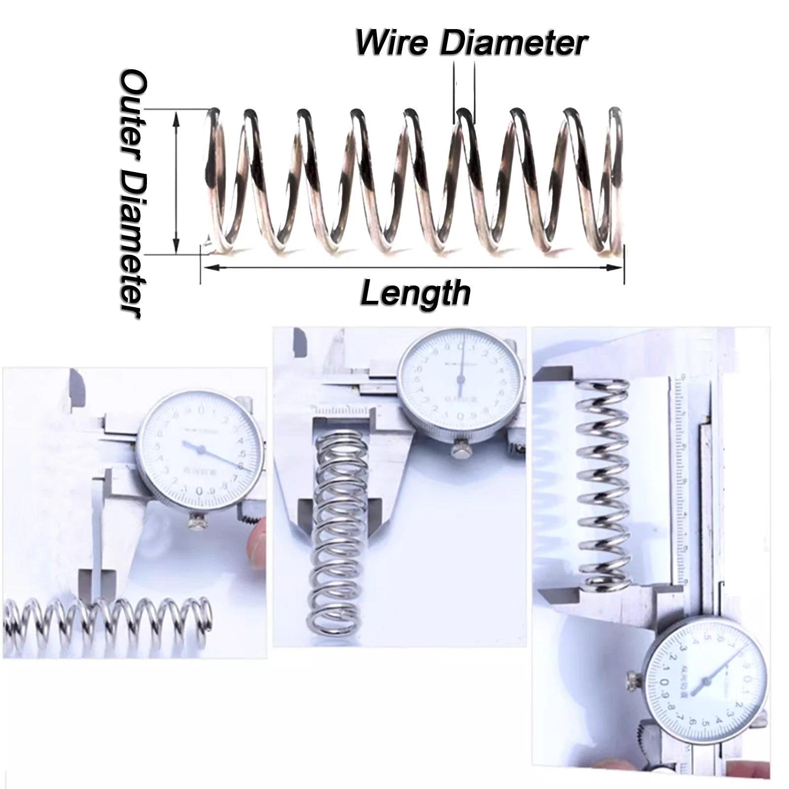 Compression Spring 1.5mm 304 Stainless Steel Length 15 to 200mm Pressure Spring