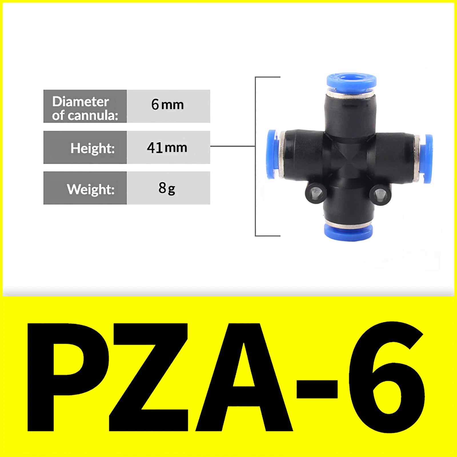 Nylon Pneumatic 4-Way Junction Push-Fit Connector | PZA Air Line Fitting