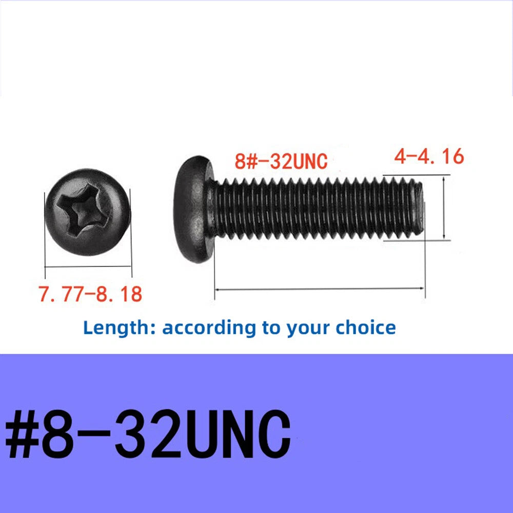 Black Pozi Phillips Pan Head Machine Screws UNC UNF — #2-56 #4-40 #6-32 #8-32 #10 1/4 5/16