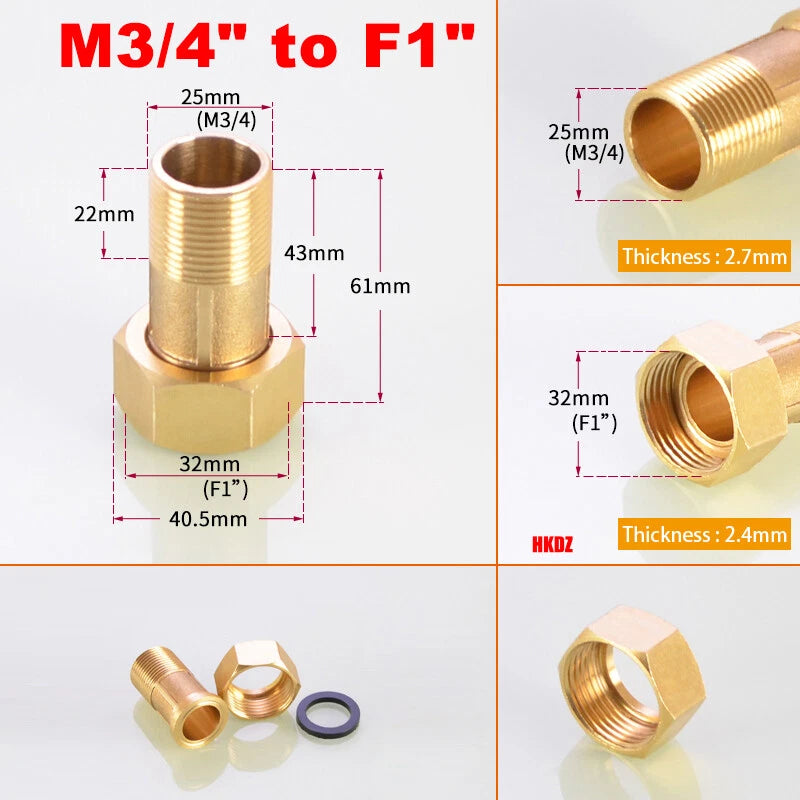 BSP Brass Pipe Fittings — Male to Female Thread Adapter for Water Meter & Pump