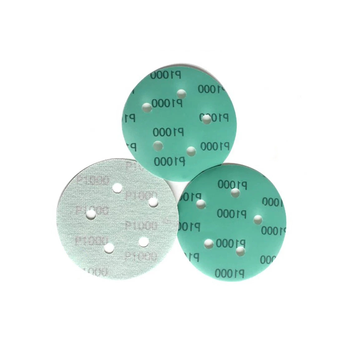 2~6 Inch Green Film Hook&Loop Sanding Flocking Discs Polis Sandpaper 5/6/8 Hole