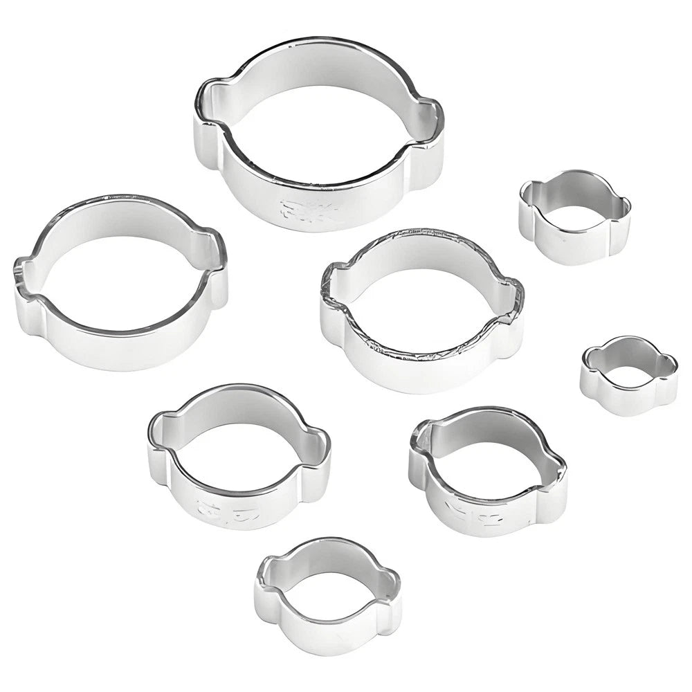 Stainless Steel Double Ear O-Clips — Hose Clamps for Fuel, Air & Water Lines