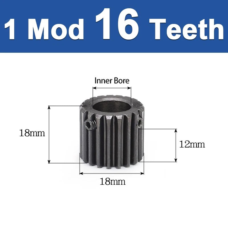 1 Modulu Spur Cylindrical Gear 10T-20T 1 Mod Pinion Gear Transmission Motor Part