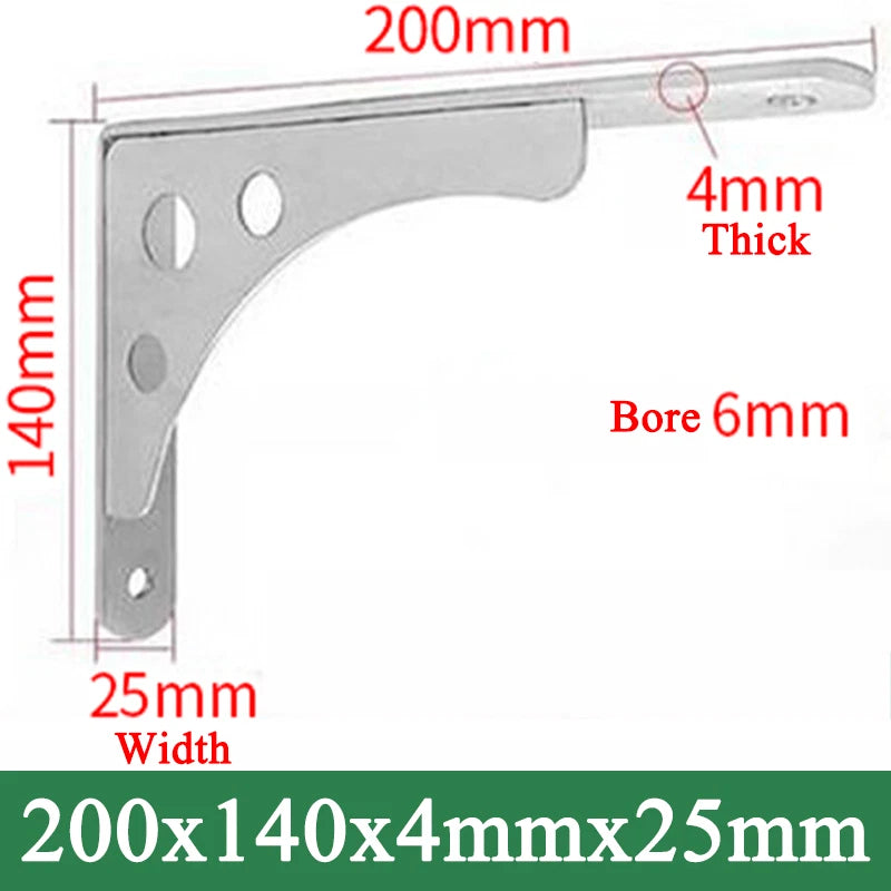 Stainless Steel Wall Mount Shelf Bracket Triangular Support Bookshelf/Storage