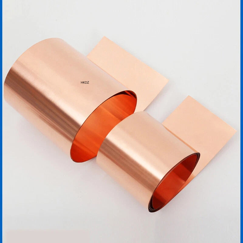 99.9% Pure T2 Copper Roll Metal Sheet Foil Plate Strip Thick 0.05mm/0.1mm-1mm