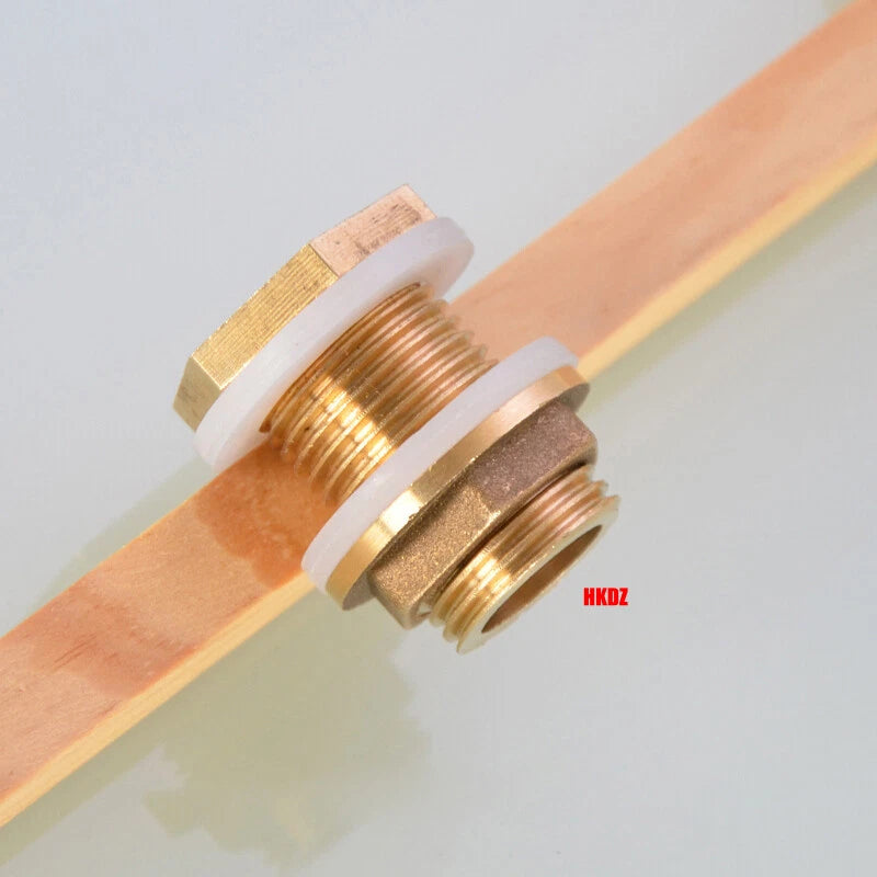 1 2" 3 4" 1" BSP Brass Hex Lock Nuts Flange Pipe Fittings Tank Thread Connection