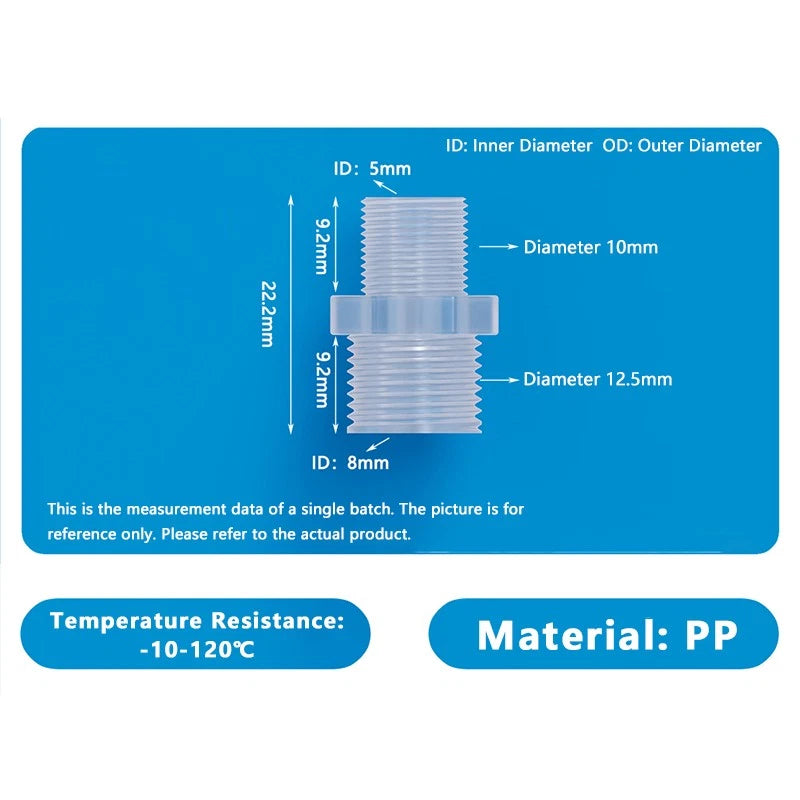Plastic Male Thread Hose Connector — Internal Connection Tube Pipe Fitting