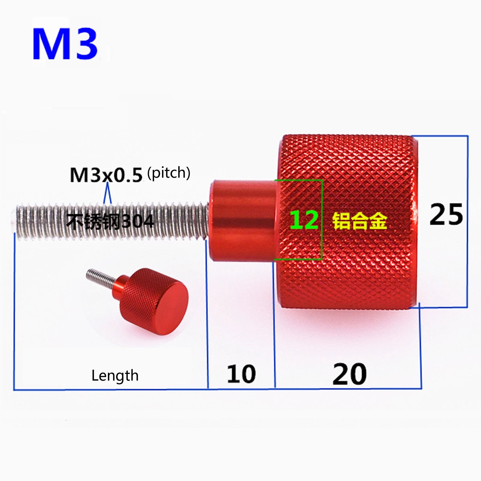 Knurled Thumb Screws A2 Stainless Steel — M3 M4 M5 M6 M8 M10 Hand Grip Knob Bolts