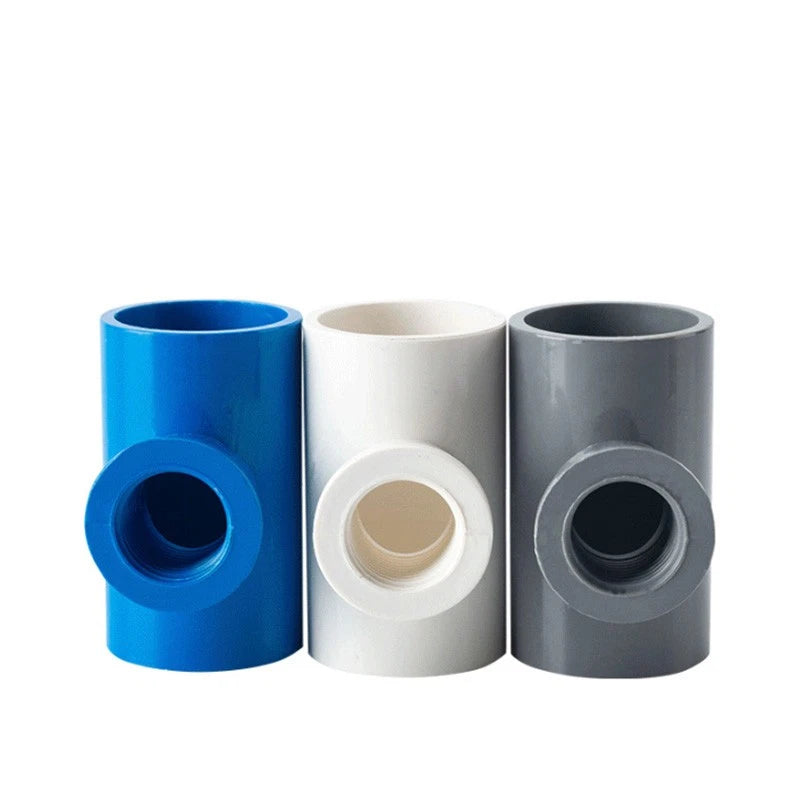 PVC Pipe Fittings Tee Socket 1 2" -2" BSP Threaded T Type Solvent Weld 3-Way