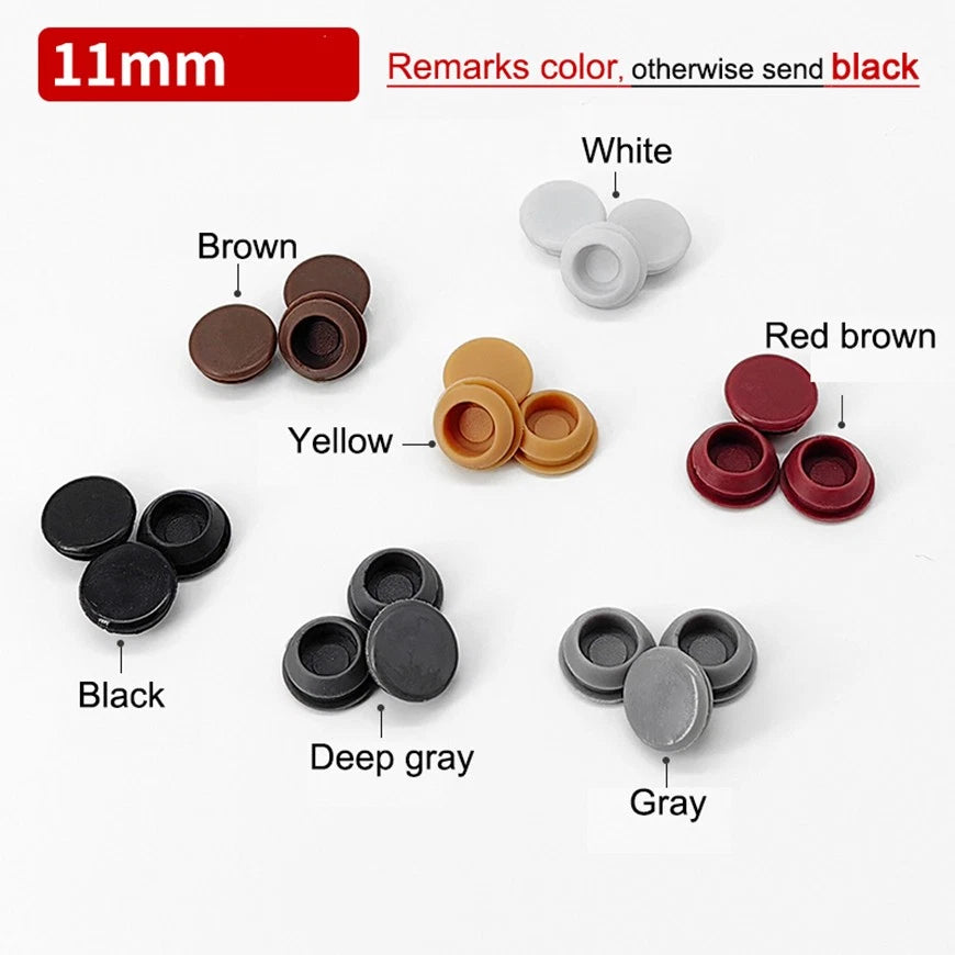 Plastic Screw Hole Cover Caps – Push Fit Furniture Plugs (8mm–18mm) – Multiple Colors