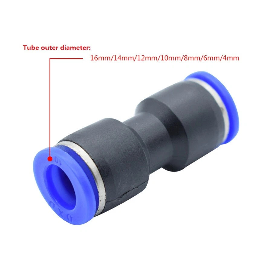 Pneumatic Push-In Tube Fittings | Air Line Quick Connectors 4–16mm OD