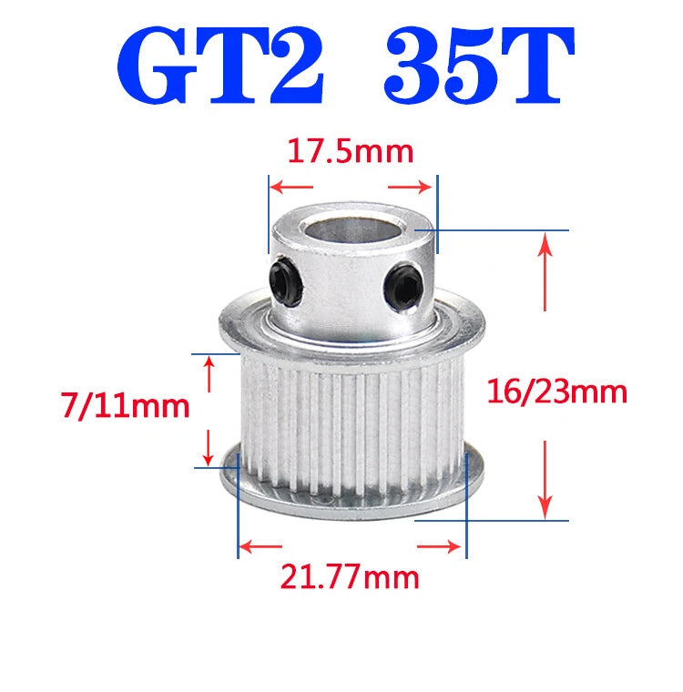GT2 35T 35T 40T 42T 45T Timing Belt Smooth Tooth Drive Pulley-Synchronous Belt