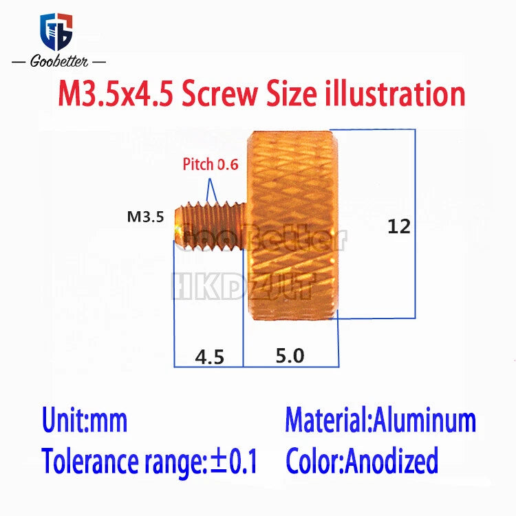 M3 Knurled Thumb Screws – Flat Head Anodized Aluminum, Hand-Tighten Knob Bolts