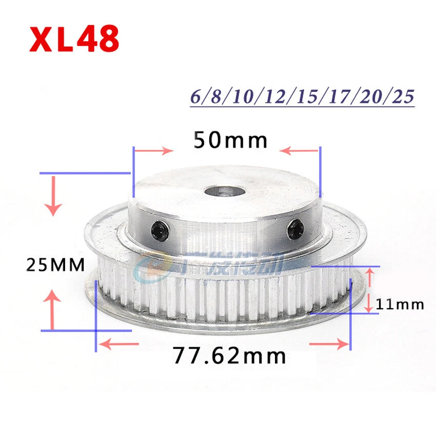 XL 36T-100T Timing Belt Pulley With Step, Pitch 5.08mm For 10mm Width Belt