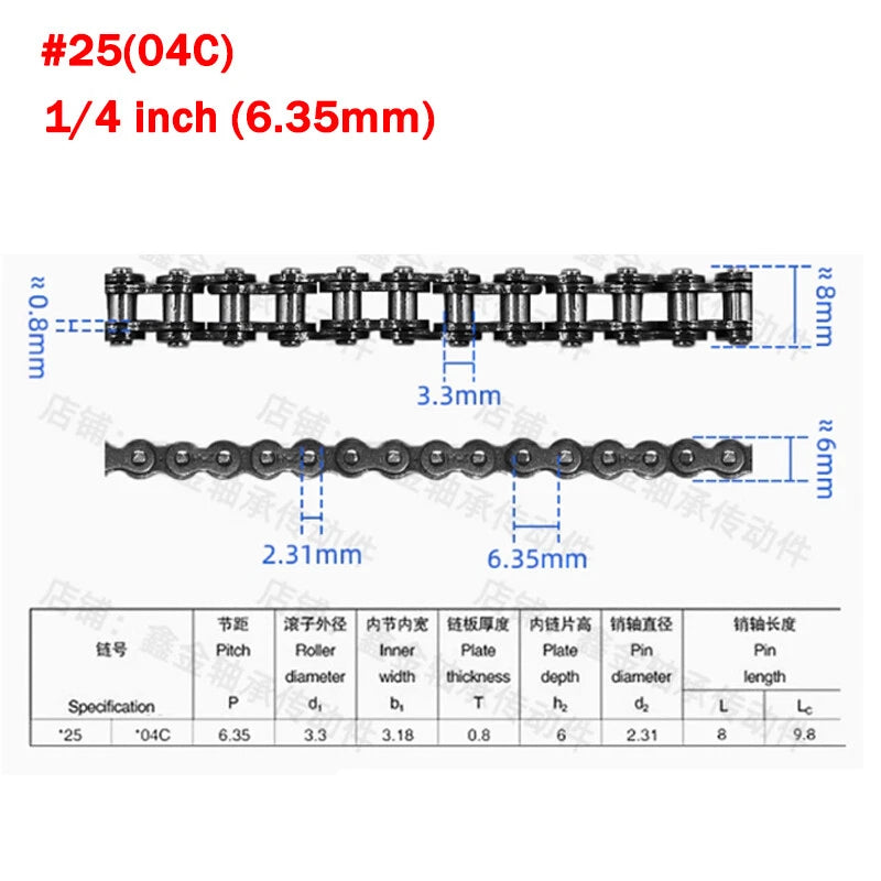 Simplex/Duplex Roller Chain 04C, 06B, 08B, 10A,12A Industrial Transmission Chain