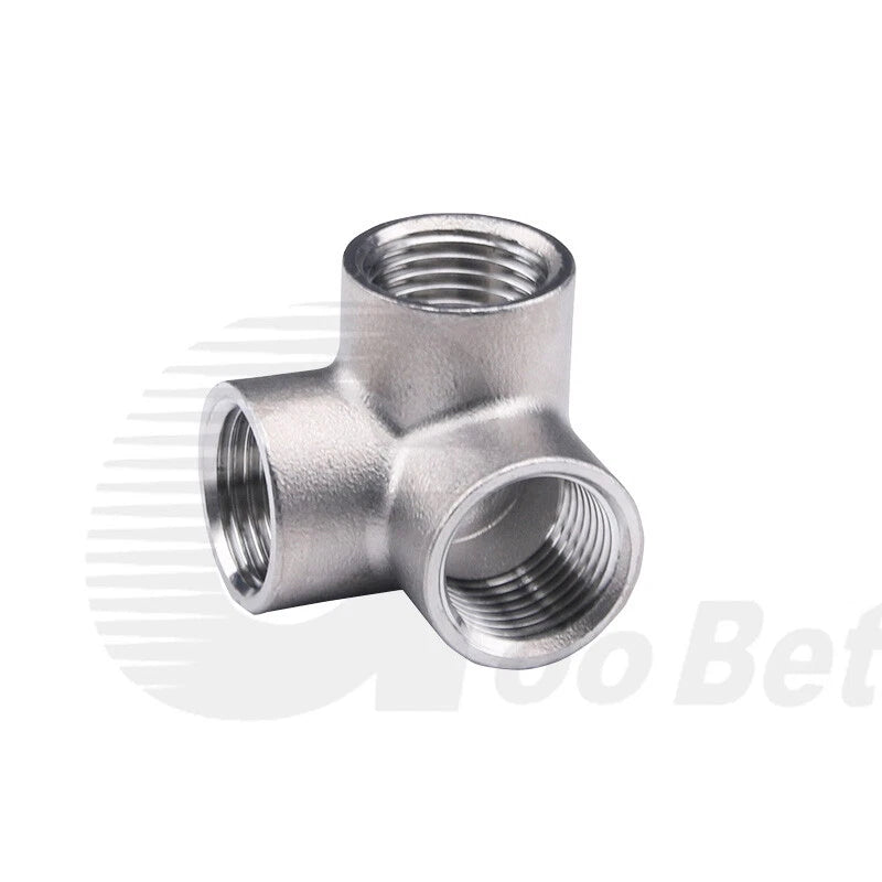 304 Stainless Steel BSP Cross Pipe Fittings — 3-Way & 4-Way, ½" to 1" Thread