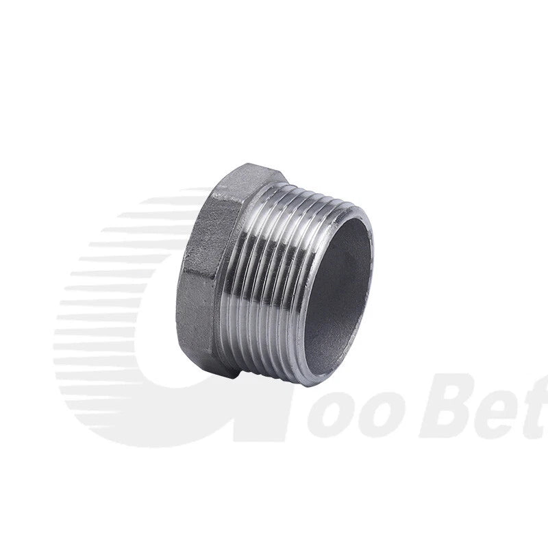 304 Stainless Steel BSP Male Thread Hex Plug — End Stopper Pipe Fitting (1/4" to 2")