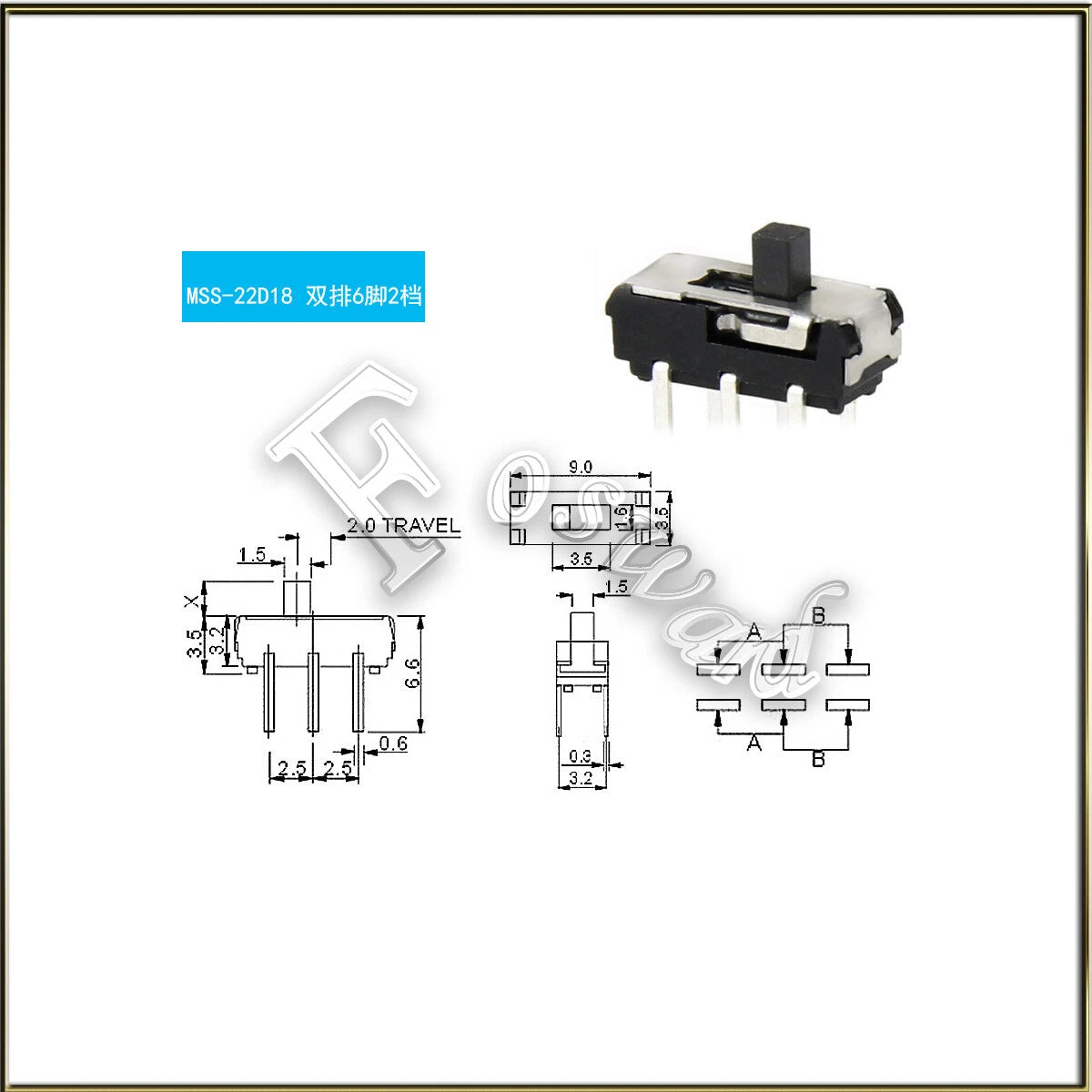 Mini Slide Switch SPDT 2/3-Position — 3/4/6 Pin PCB Micro Toggle Switch