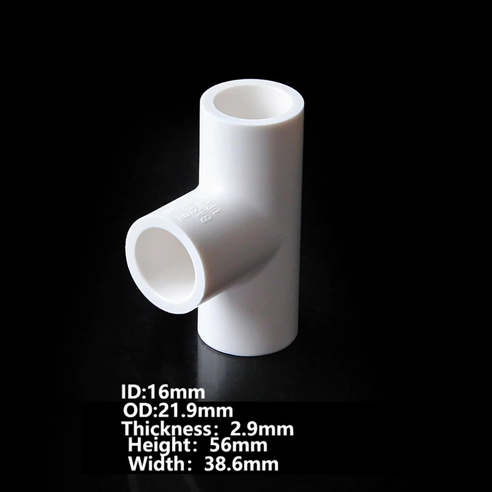 PVC White 16mm ID Pressure Pipe Fittings Metric Solvent Weld For Fish Tank  Pond
