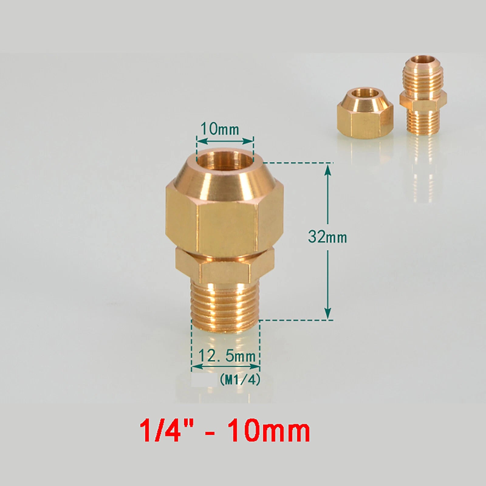 Brass Straight Flare Tube Connector Fittings — 1/8" to 1/2" × 6mm–12mm