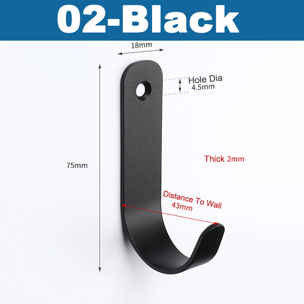 Stainless Towel Coat Heavy Duty Door Wall Mounting J Hooks Hanger Single Holder