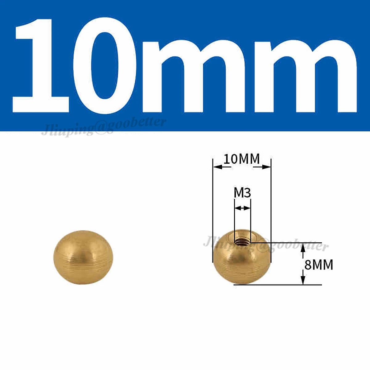 Brass Ball Cap Nuts – Lamp Finial Screw Caps, Female Thread M3 to M12, Ball Diameter 6–25mm