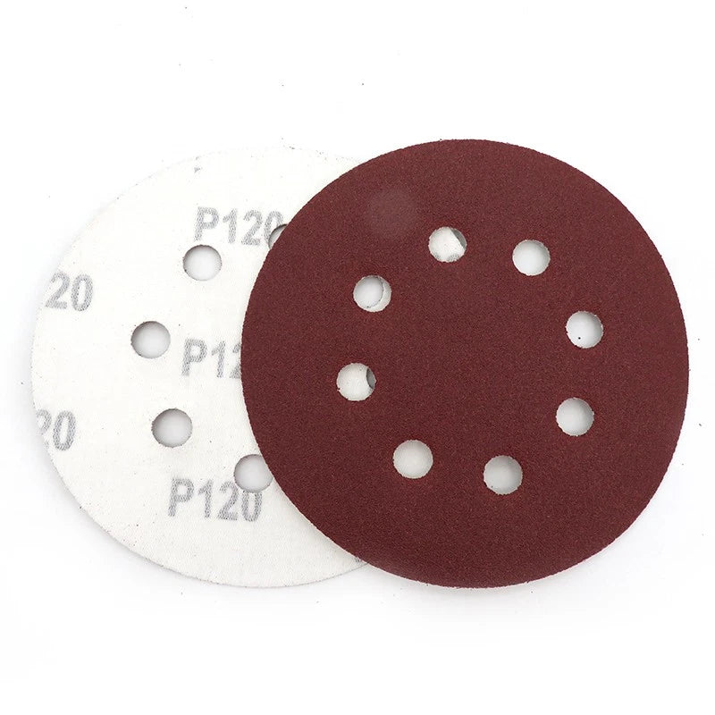 125mm 225mm Red Sanding Discs Hook Loop Sandpaper Pads 8 Hole Grit 40 - 2000