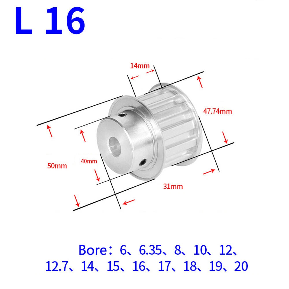 L-Type Timing Belt Pulley 10T-30T Pitch 9.525mm BF-type Drive Pulleys Width 14mm