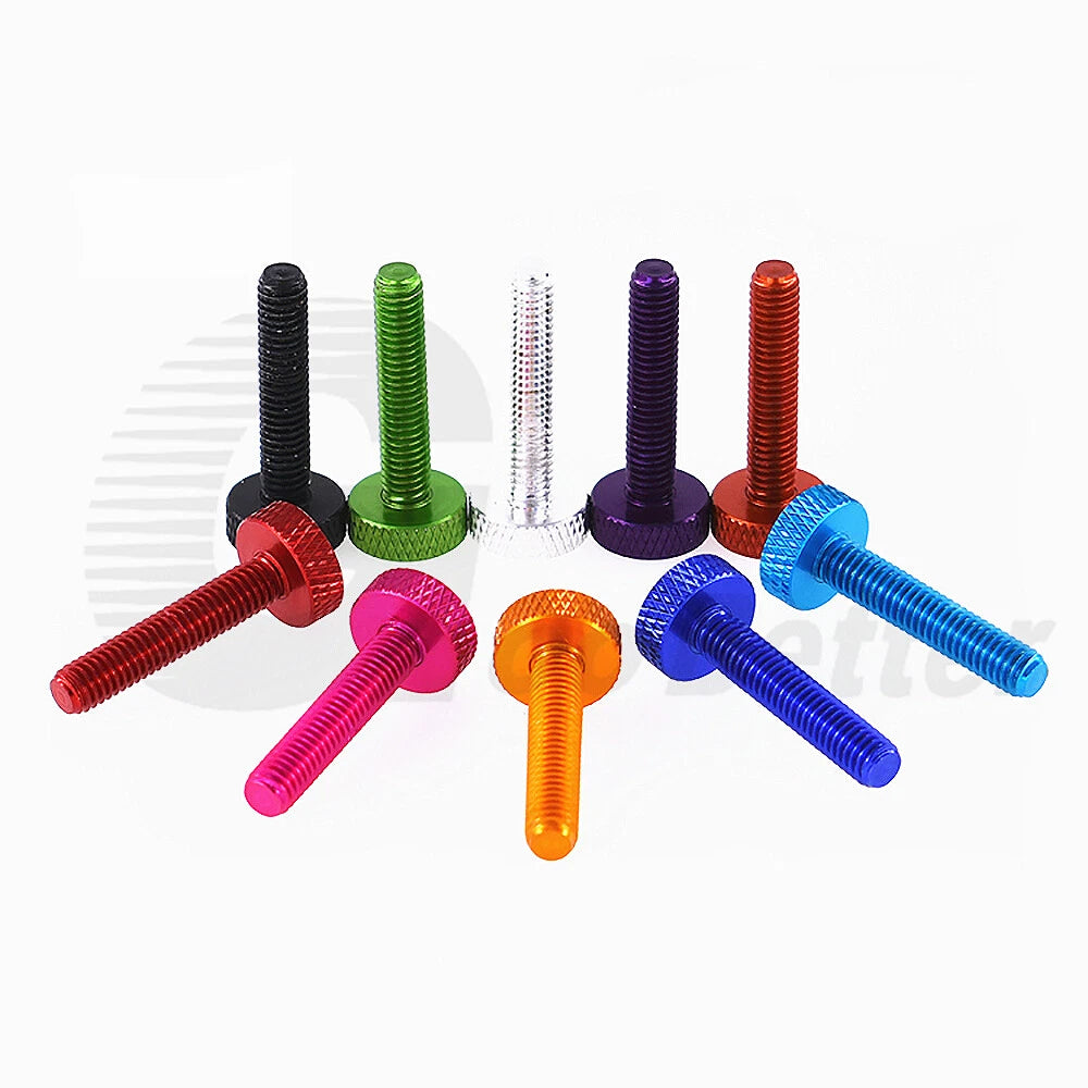 M4 M6 Knurled Thumb Screws Hand Grip Bolts 6-30mm Aluminum Anodised 10 Color D14