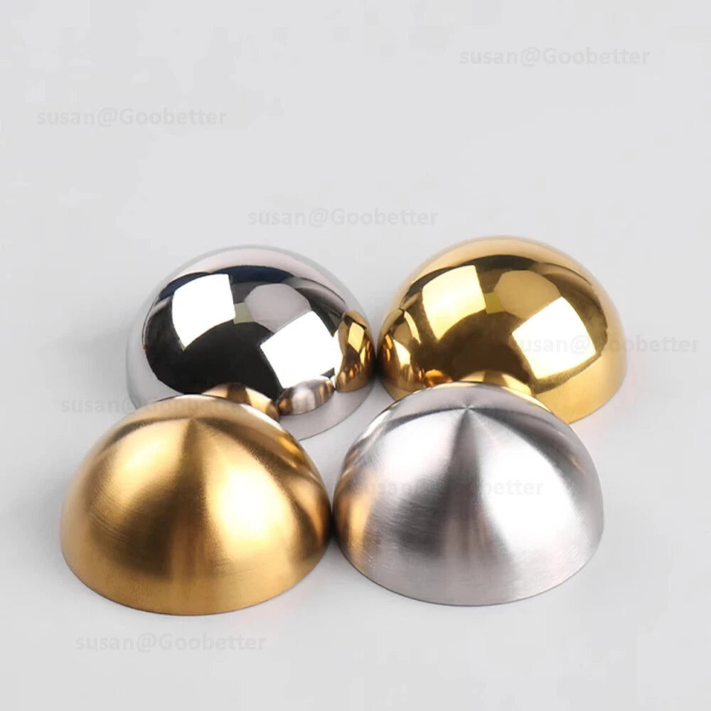 Dome Screw Cover Caps – Electroplated Stainless Steel Mirror Screws, 20mm to 50mm, Silver and Gold