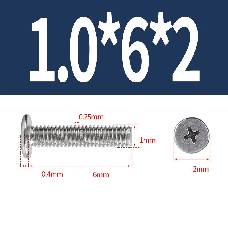M1–M8 Ultra Thin Flat Head Phillips Machine Screws – A2 Stainless Steel, Fully Threaded