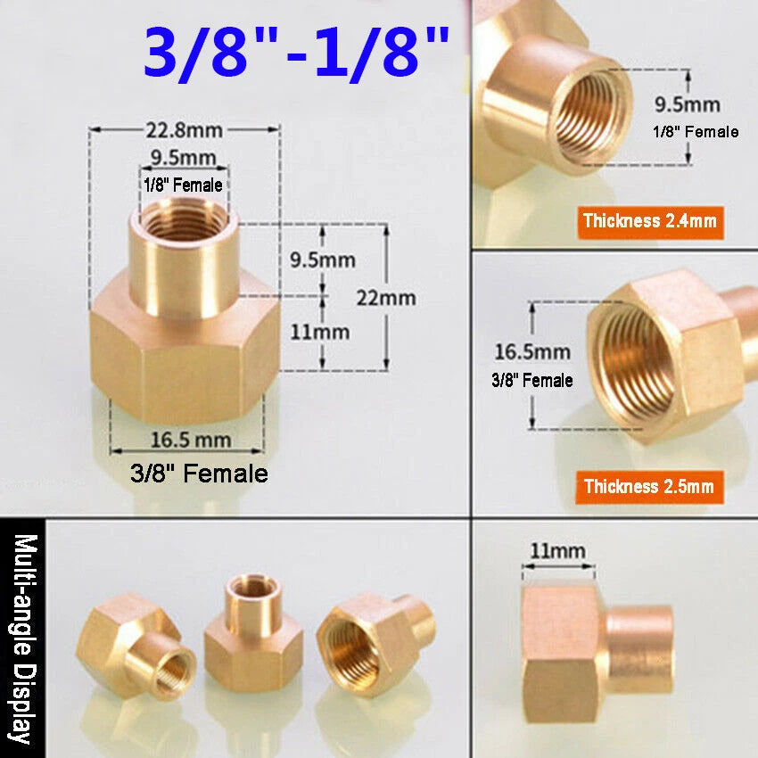 Female Thread Brass Coupling Adapter — Straight & Reducer Pipe Fittings
