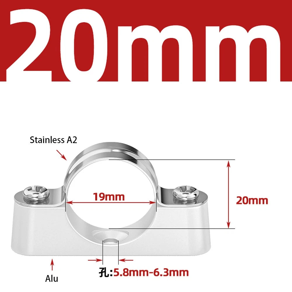 Stainless Steel Pipe Clamp Mount Support Brackets — Wall Fixing Base Fittings