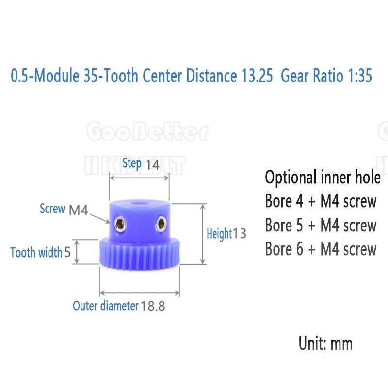 Mod 0.5 1 Nylon Plastic Worm Gear Wheel 15 - 80 Tooth Nylon Worm Shaft Precision