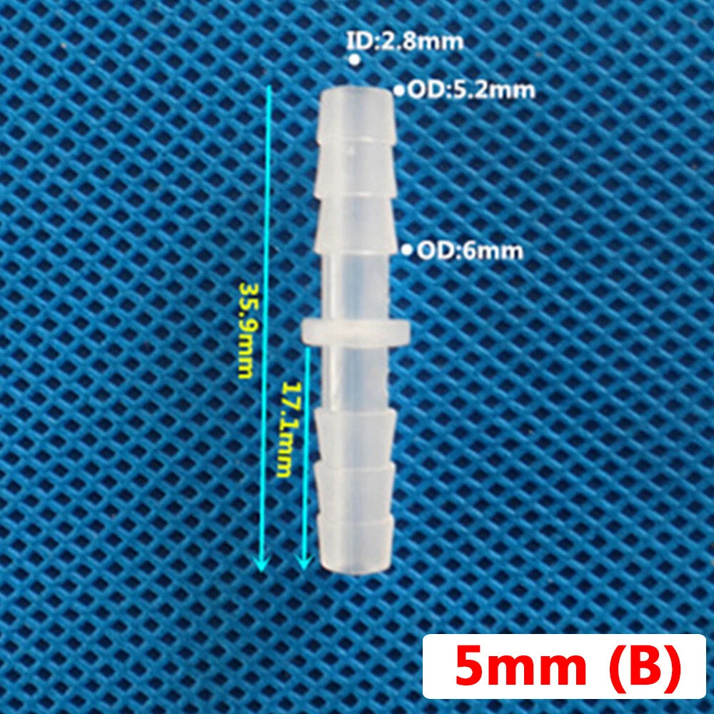 Plastic Barbed Straight Hose Connector — 1.6mm to 25mm Tubing Joiner Coupling