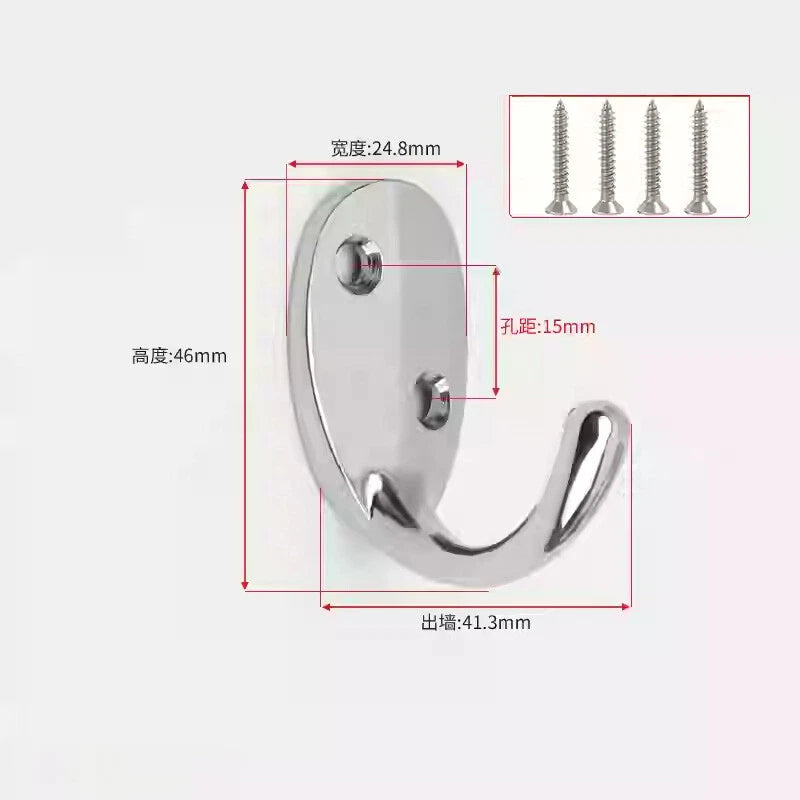 Double Hat Coat Hooks Hanger Door Wall Cloth Towel Holder Organiser Rack Robe