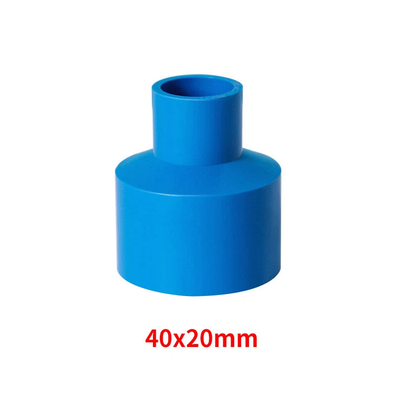 PVC Pipe Reducing Plumbing Concentric Connector 25-90mm Coupling Fittings Blue