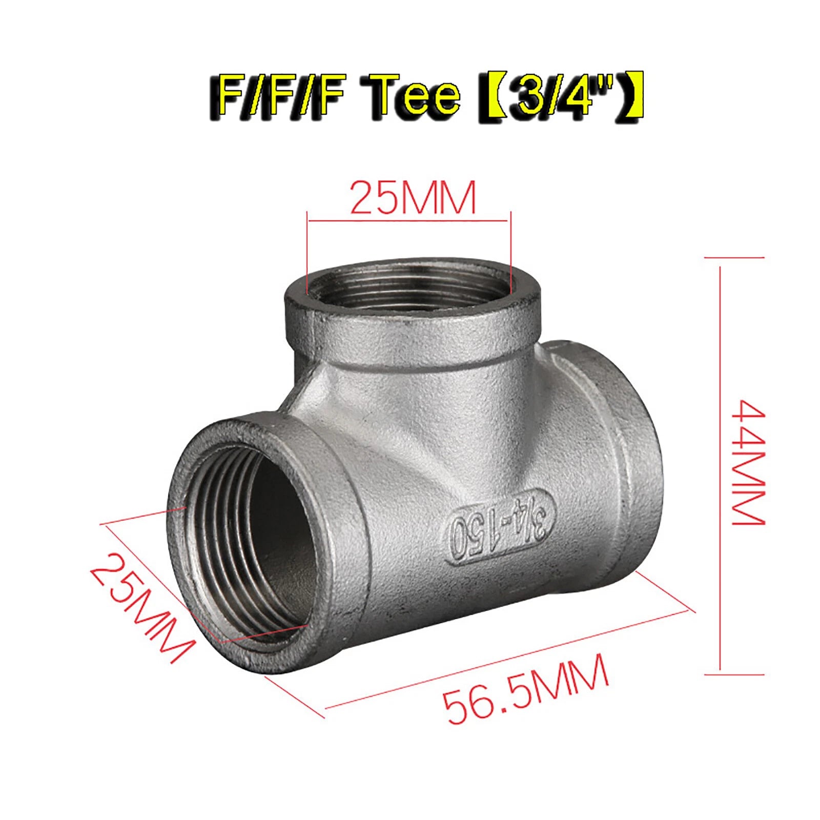 304 Stainless Steel BSP Tee & Cross Pipe Fittings — 1/8" to 2" | F&F&F, M&M&M, Reducer & Cross