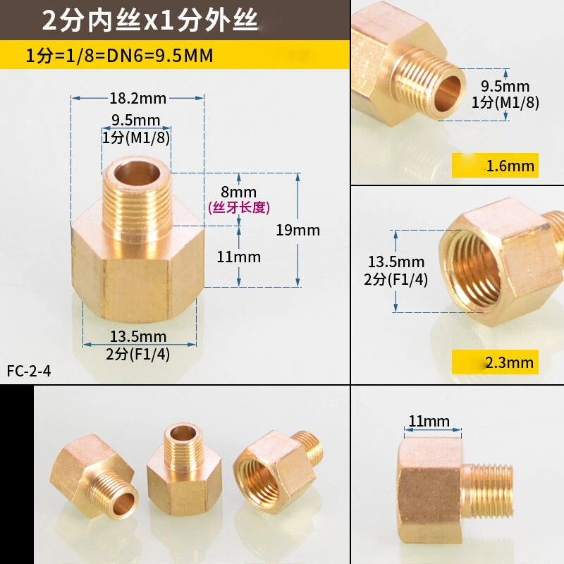 Hex Reducer Bushing Female to Male NPT Hose Fitting — 1/8" to 1" Sizes