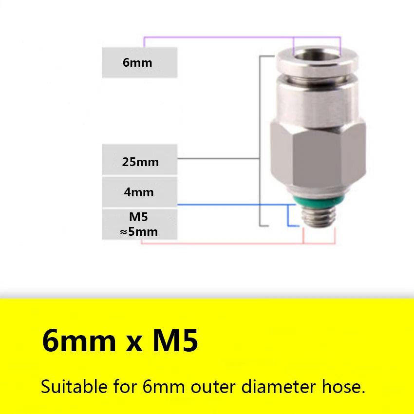 Stainless Steel 304 Push-In Straight Fitting — PT Male Thread x Hose Barb Adapter (4mm–16mm OD)